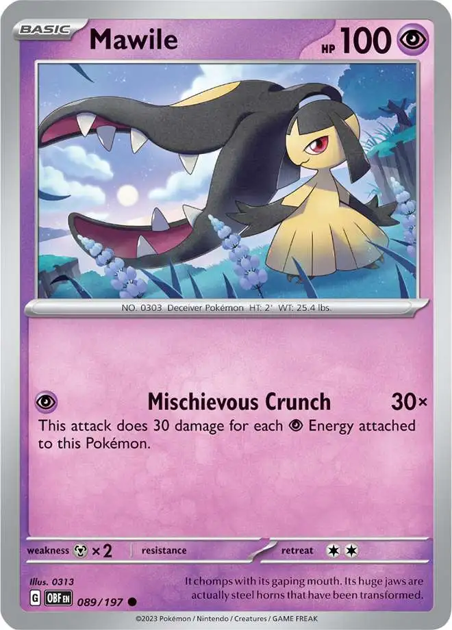 Pokemon Trading Card Game Obsidian Flames Common Mawile #89