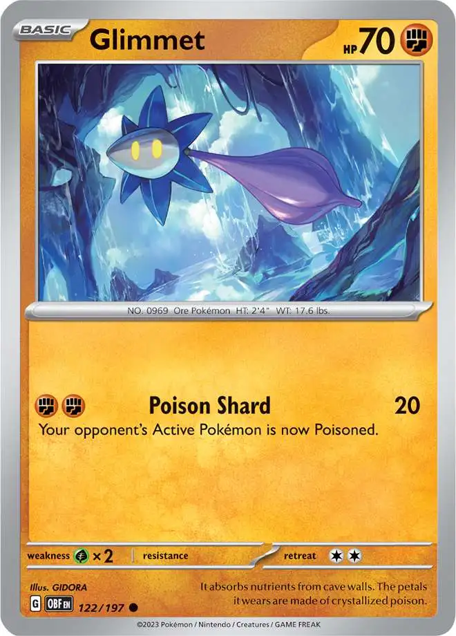 Pokemon Trading Card Game Obsidian Flames Common Glimmet #122