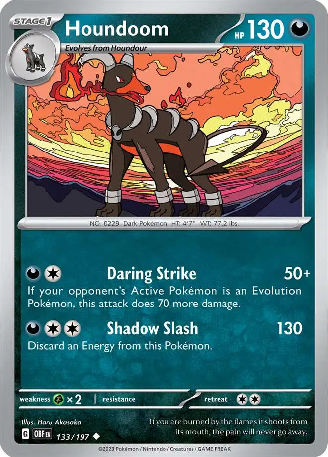 Pokemon Trading Card Game Obsidian Flames Uncommon Houndoom #133