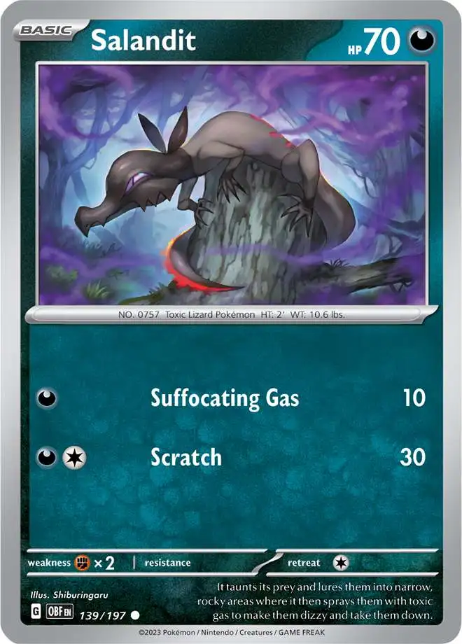 Pokemon Trading Card Game Obsidian Flames Common Salandit #139