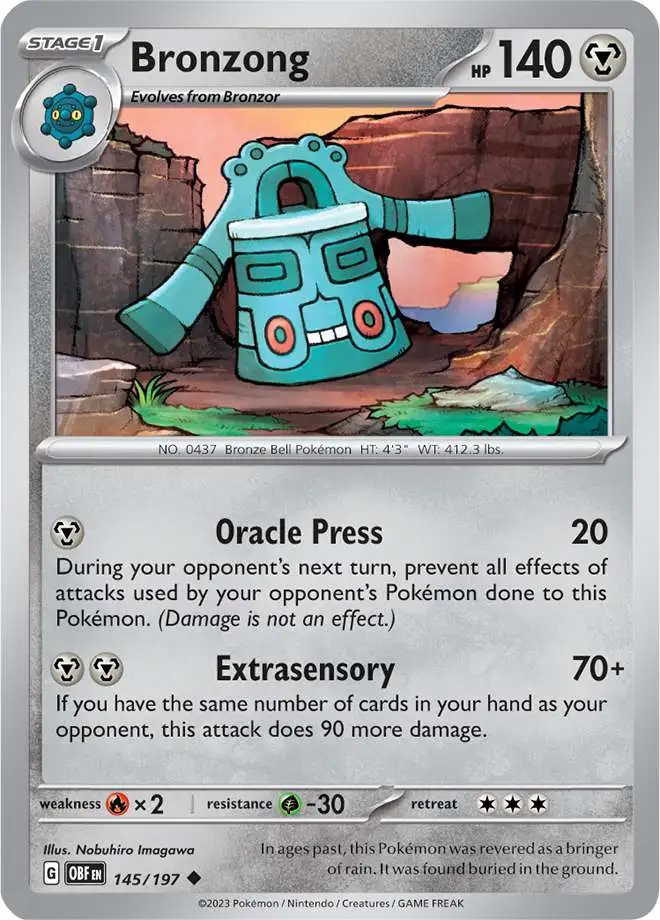Pokemon Trading Card Game Obsidian Flames Uncommon Bronzong #145