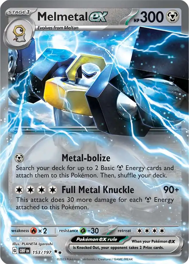 Pokemon Trading Card Game Obsidian Flames Double Rare Melmetal ex #153