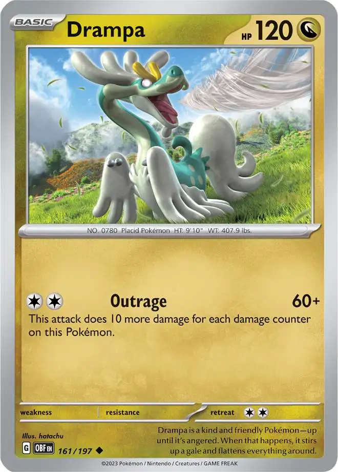 Pokemon Trading Card Game Obsidian Flames Uncommon Drampa #161