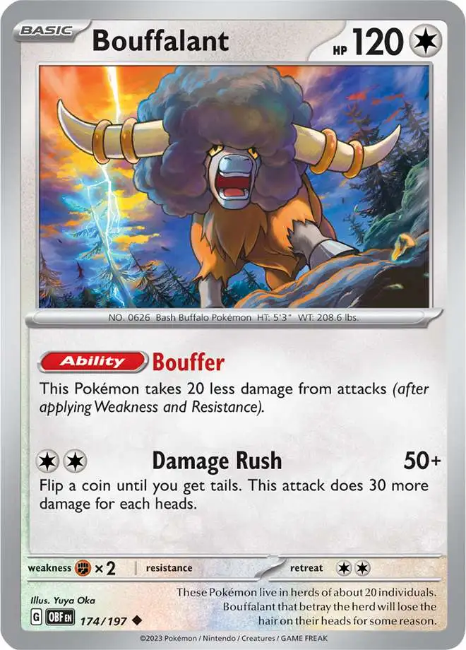 Pokemon Trading Card Game Obsidian Flames Uncommon Bouffalant #174