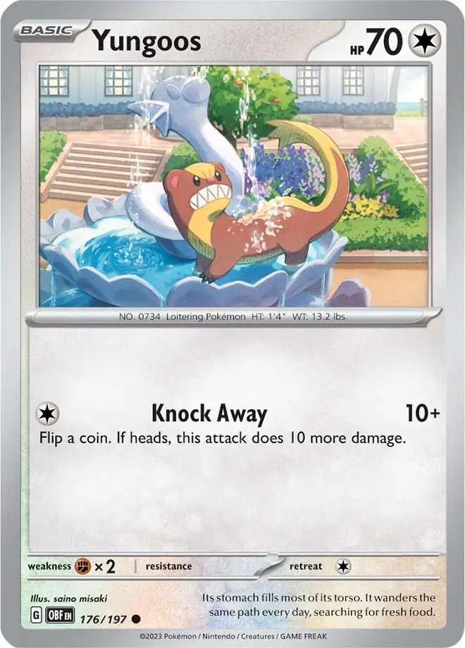 Pokemon Trading Card Game Obsidian Flames Single Card Common Yungoos 176 -  ToyWiz