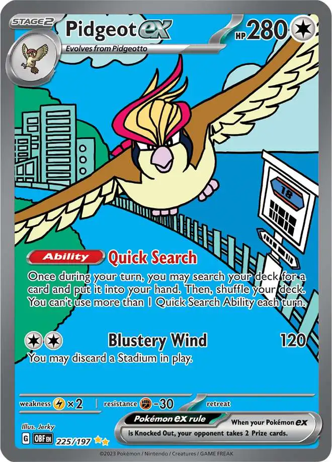 Pokemon Trading Card Game Obsidian Flames Special Illustration Rare Pidgeot ex #225