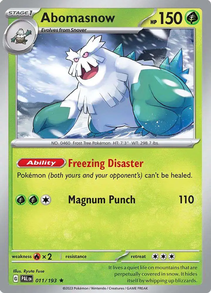 Pokemon Trading Card Game Paldea Evolved Rare Abomasnow #11
