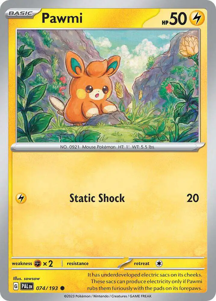 Pokemon Trading Card Game Paldea Evolved Cosmos Holo Pawmi #74