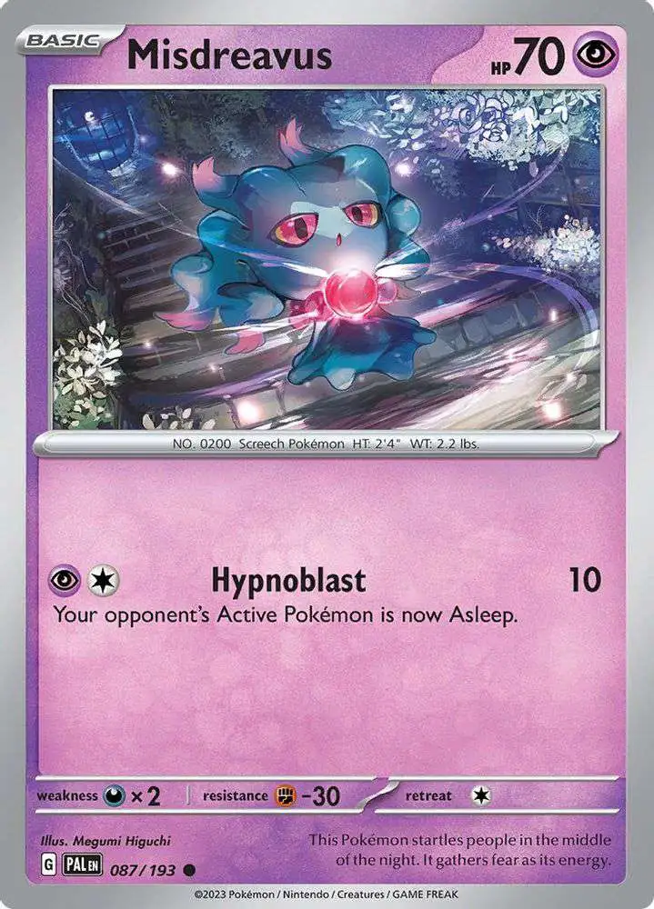 Pokemon Trading Card Game Paldea Evolved Common Misdreavus #87