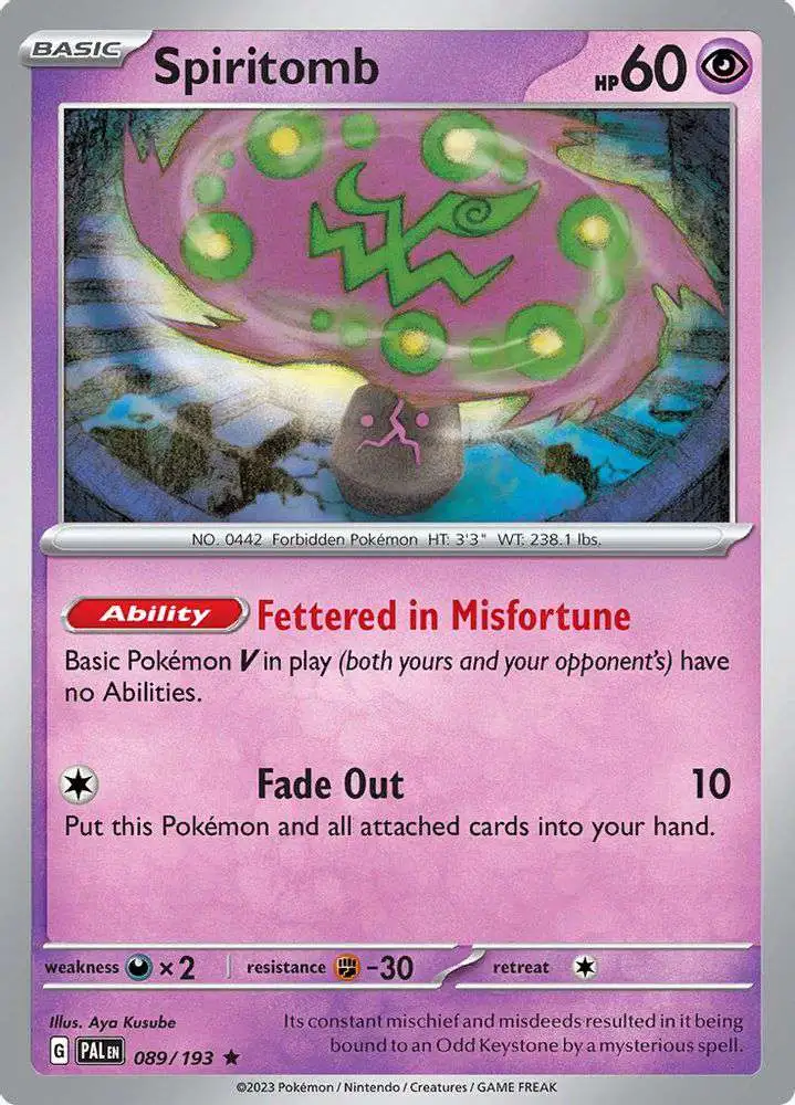 Spiritomb 129/198 Pokemon Reverse Holo 2023 Scarlet And Violet