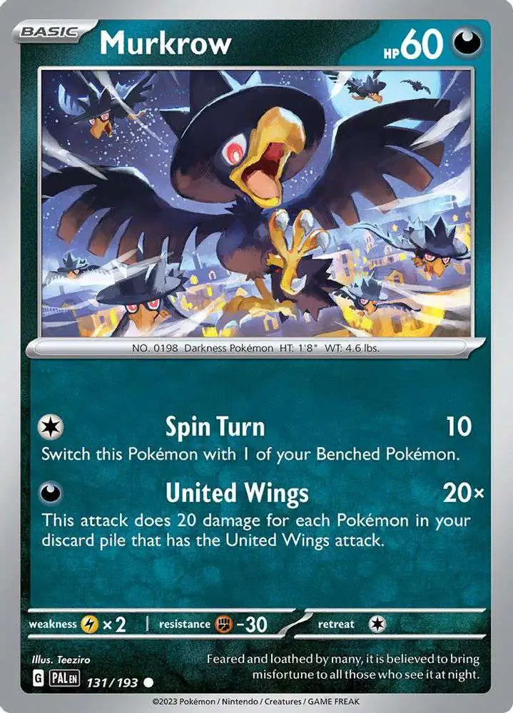 Pokemon Trading Card Game Paldea Evolved Common Murkrow #131