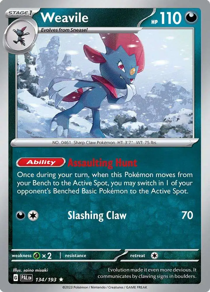 Pokemon Trading Card Game Paldea Evolved Rare Weavile #134