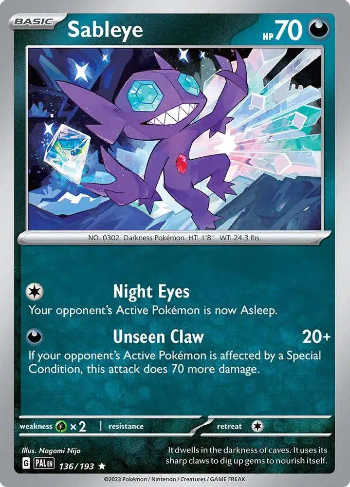 Pokemon Trading Card Game Paldea Evolved Rare Sableye #136