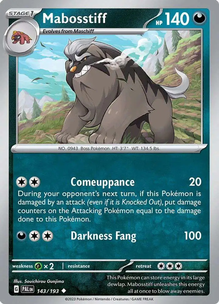 Pokemon Trading Card Game Paldea Evolved Uncommon Mabosstiff #143