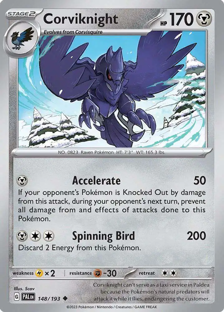 Pokemon Trading Card Game Paldea Evolved Uncommon Corviknight #148