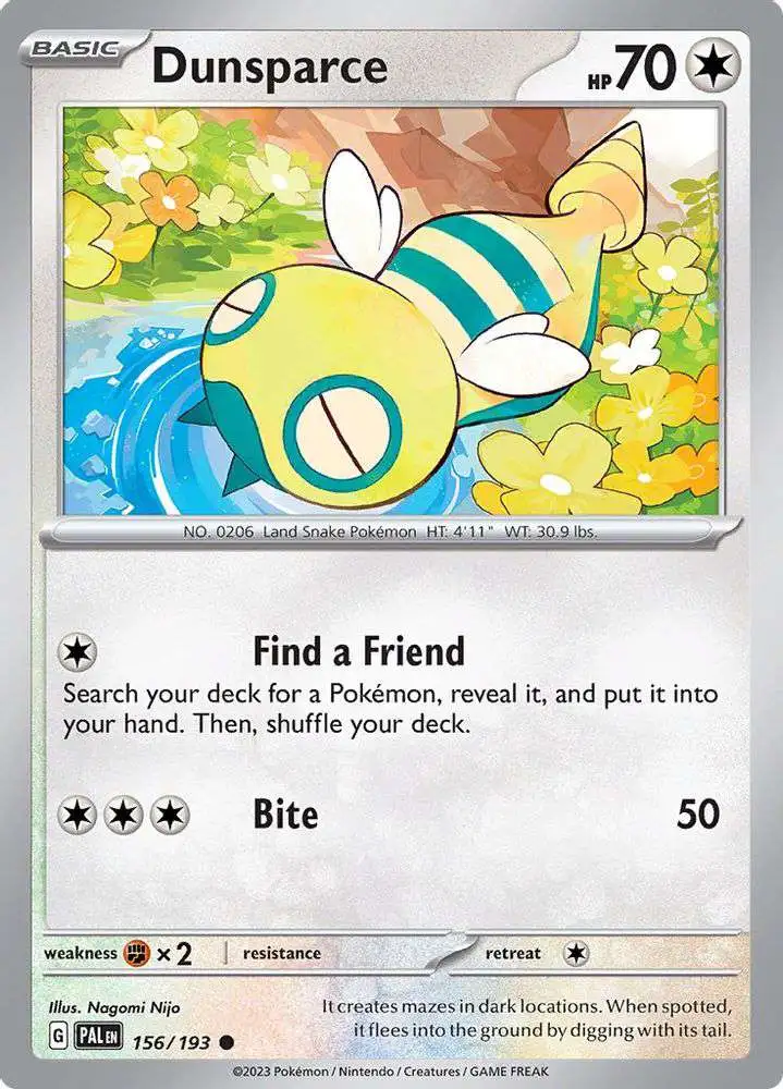 Pokemon Trading Card Game Paldea Evolved Common Dunsparce #156