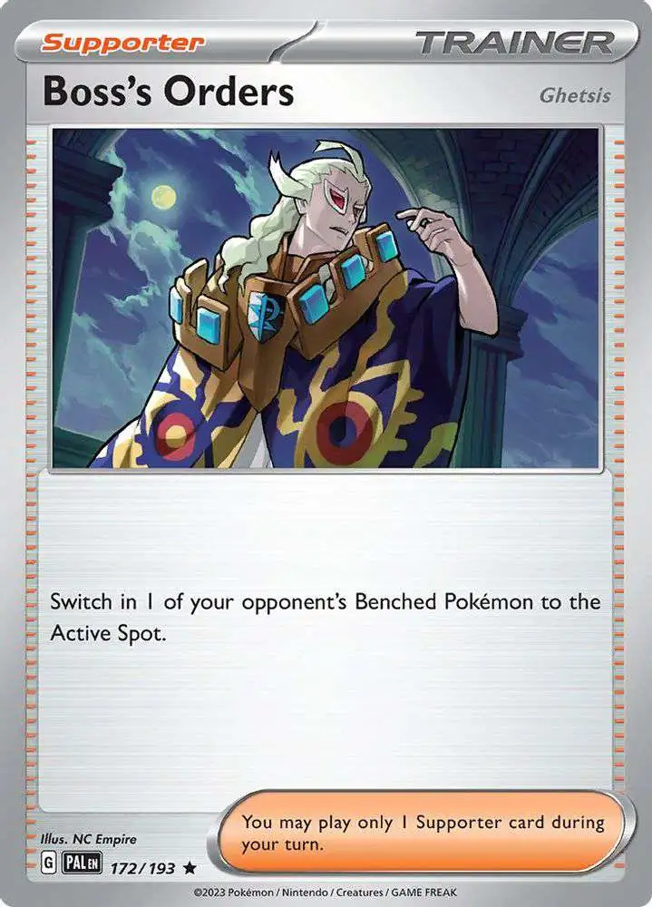 pokemon ghetsis card Pokemon Trading Card Game Paldea Evolved Rare Boss's Orders #172 [Ghetsis]