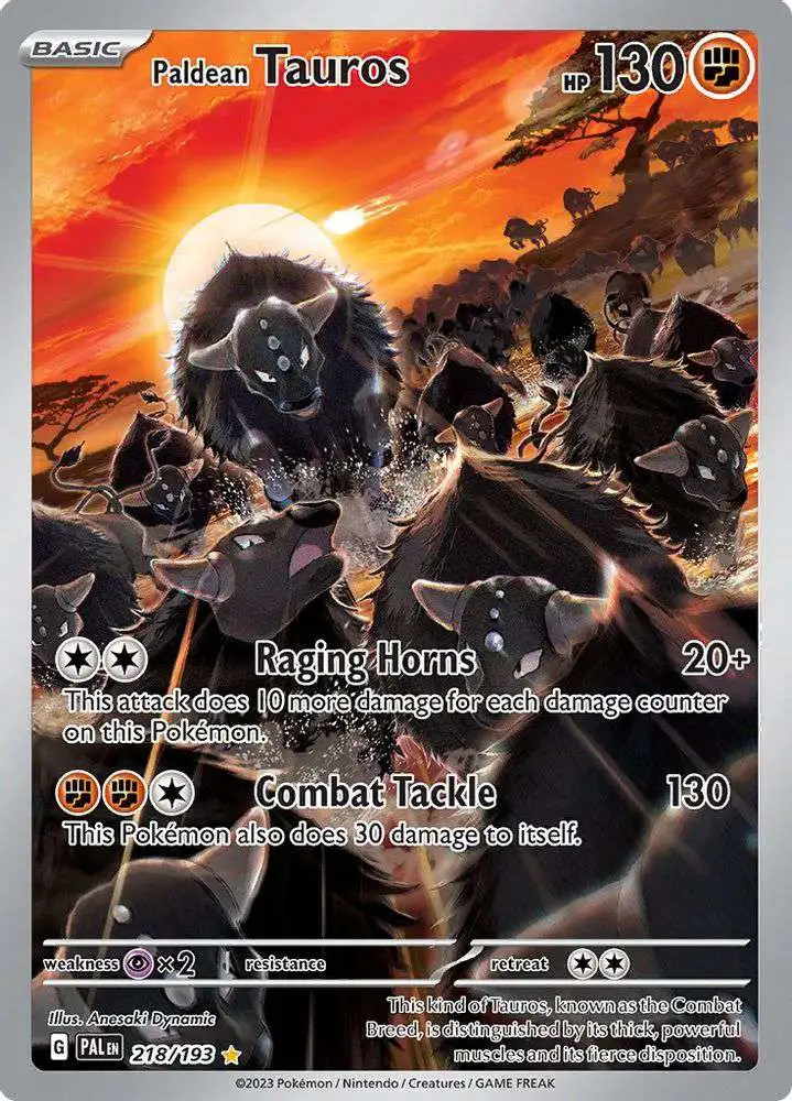 Pokemon Trading Card Game Paldea Evolved Illustration Rare Paldean Tauros #218 [Illustration Rare]
