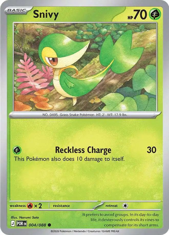 Pokemon Trading Card Game ME03 Perfect Order Single Card Common Snivy 4 Reverse Holofoil - ToyWiz Pokemon Trading Card Game ME03 Perfect Order Single Card Common Snivy 4 Reverse Holofoil - ToyWiz