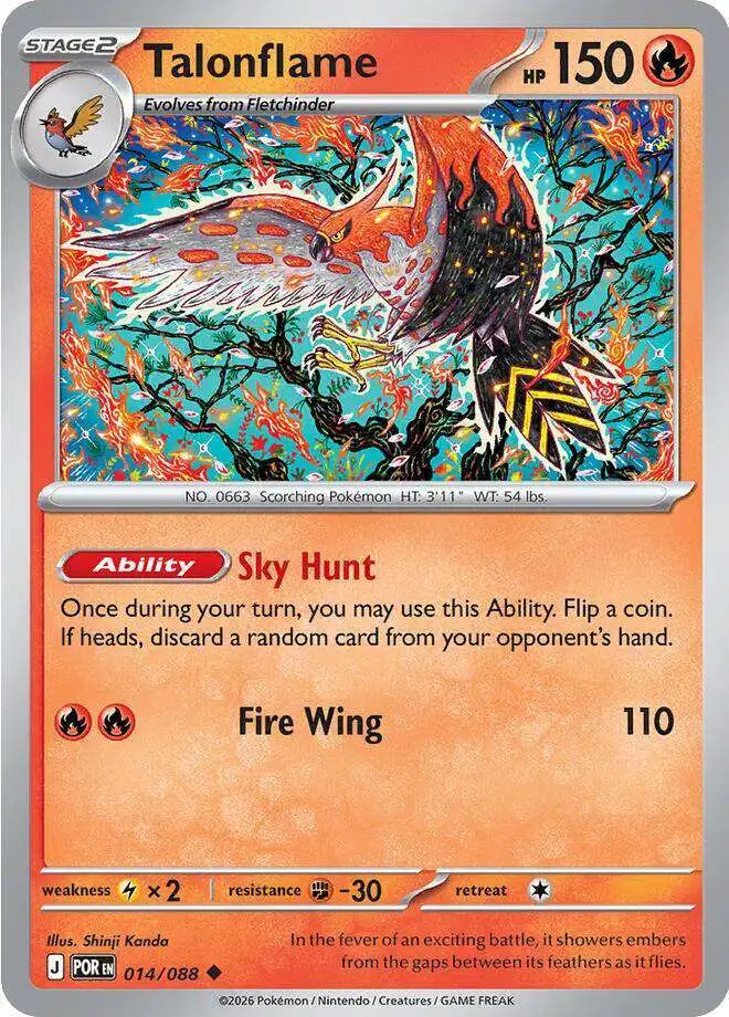 Pokemon Trading Card Game ME03: Perfect Order Uncommon Talonflame #14 [Reverse Holofoil]