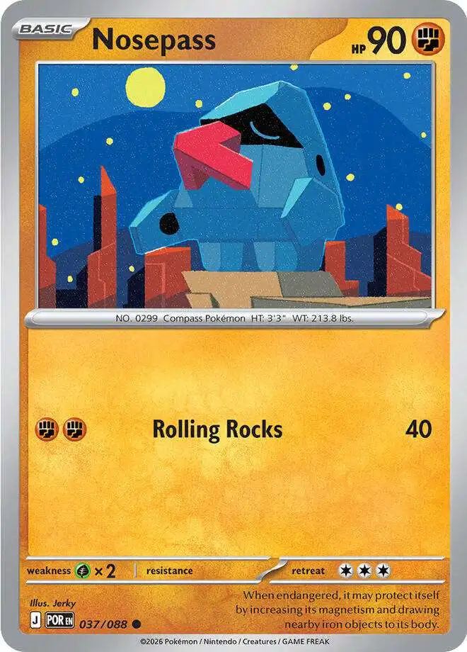 Pokemon Trading Card Game ME03: Perfect Order Common Nosepass #37 [Reverse Holofoil]
