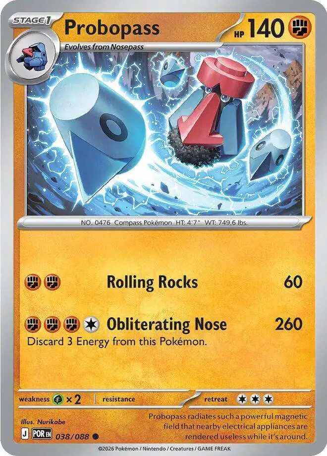 Pokemon Trading Card Game ME03 Perfect Order Single Card Common Probopass 38 Reverse Holofoil - ToyWiz Pokemon Trading Card Game ME03 Perfect Order Single Card Common Probopass 38 Reverse Holofoil - ToyWiz