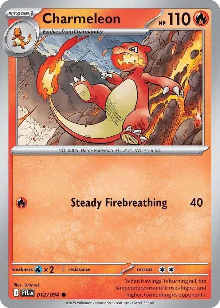 Pokemon Trading Card Game Phantasmal Flames Common Charmeleon #12