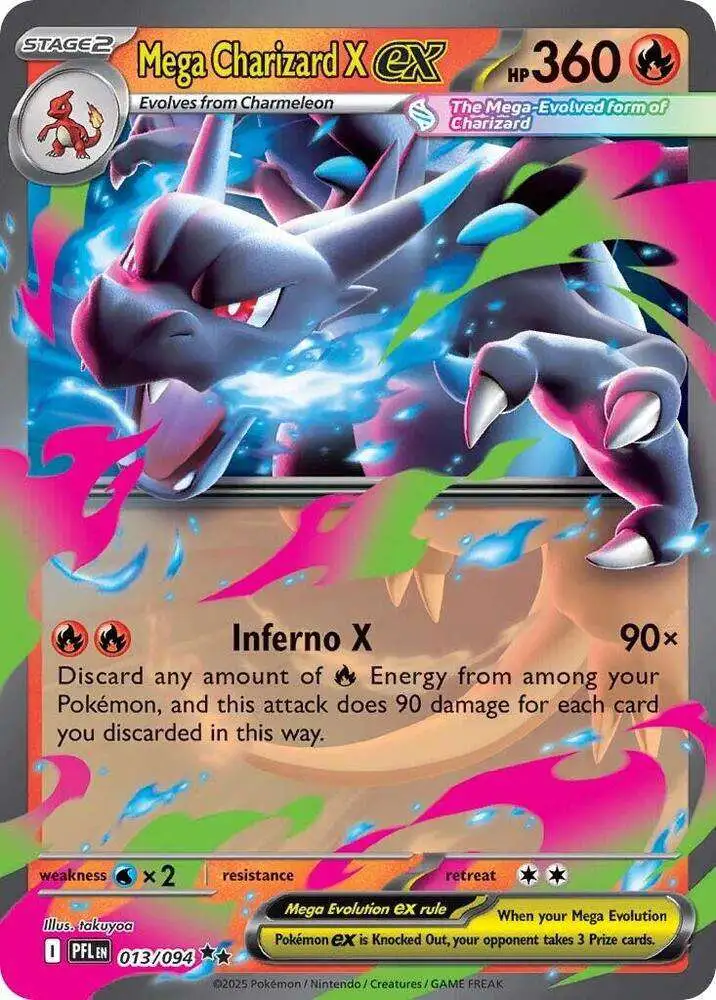 Pokemon Trading Card Game Phantasmal Flames Double Rare Mega Charizard X ex #13