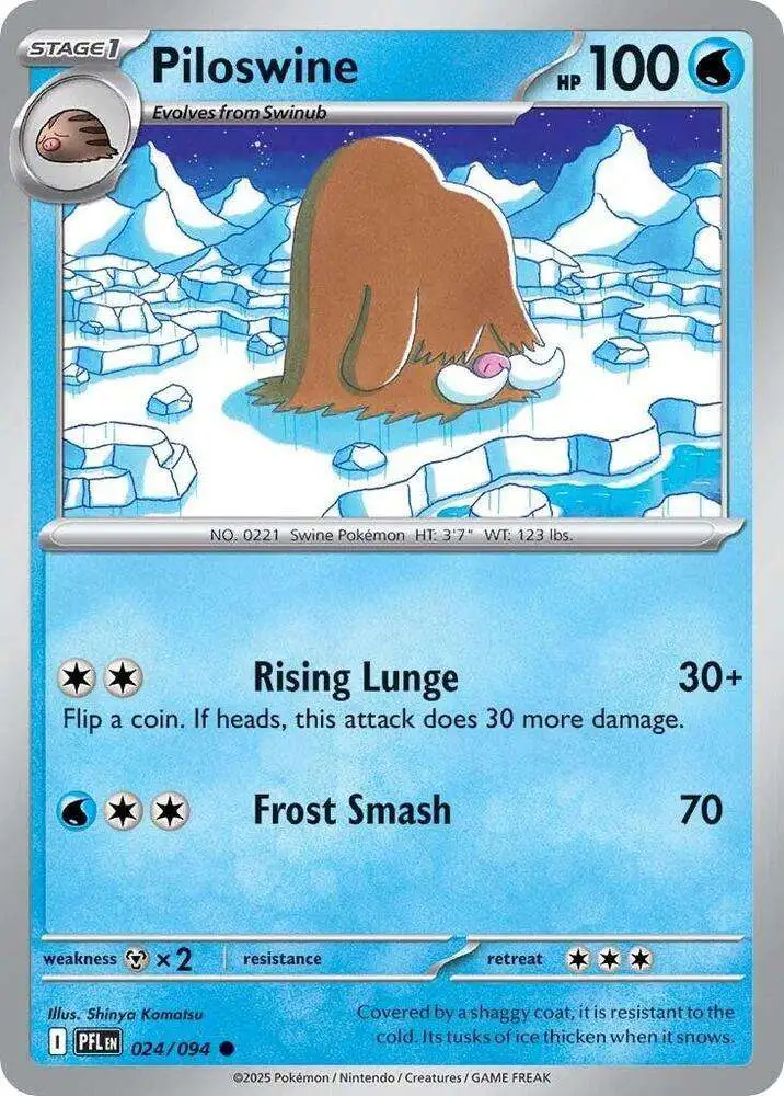 Pokemon Trading Card Game Phantasmal Flames Common Piloswine #24