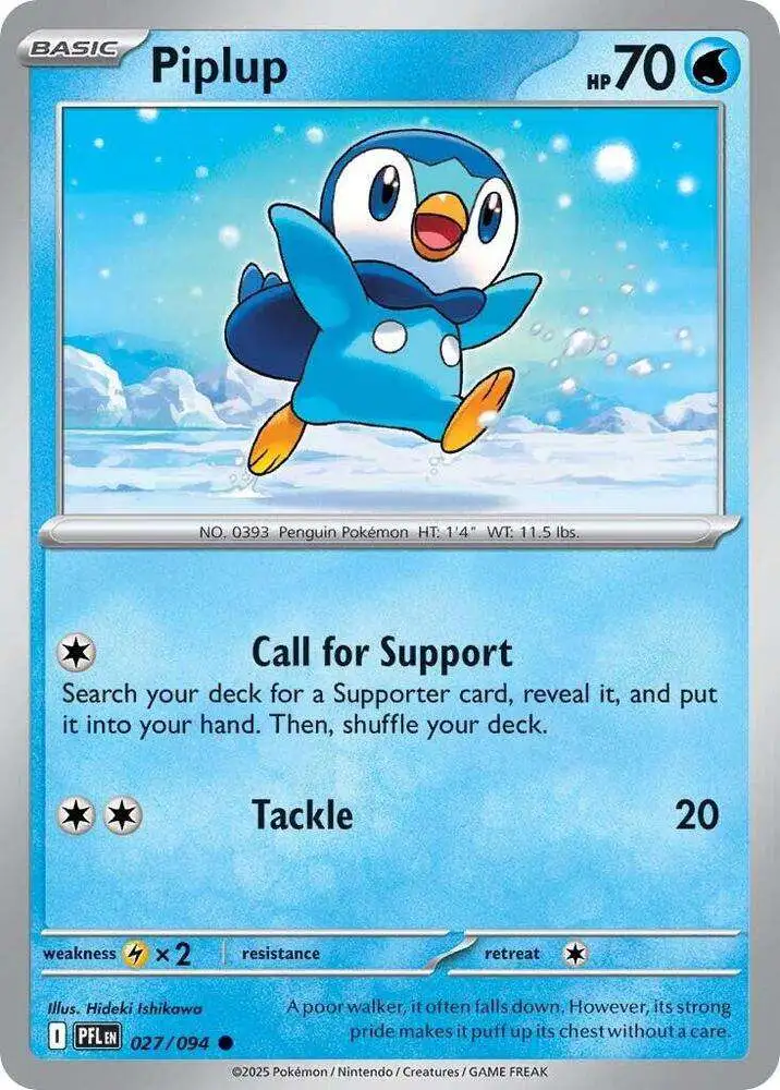 Pokemon Trading Card Game Phantasmal Flames Common Piplup #27