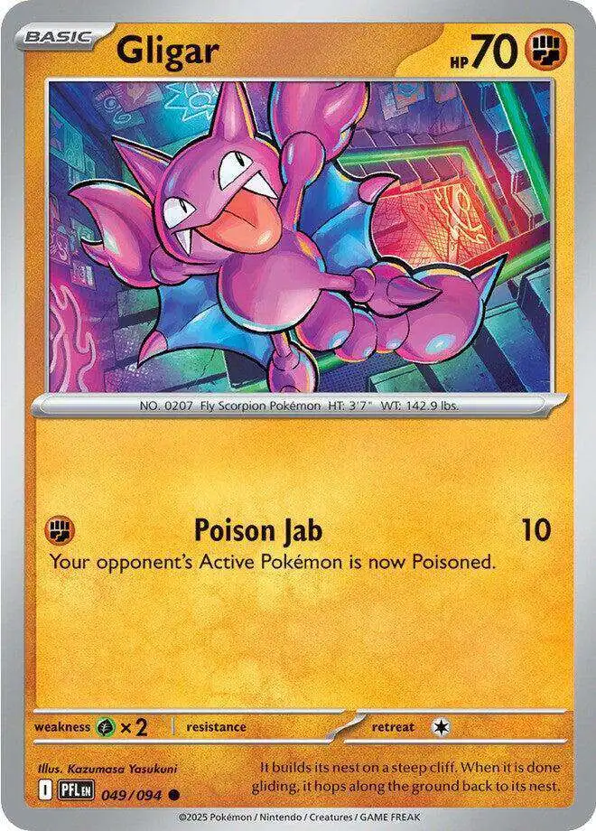 Pokemon Trading Card Game Phantasmal Flames Common Gligar #49