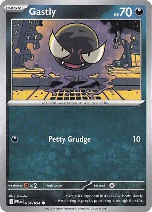 Pokemon Trading Card Game Phantasmal Flames Common Gastly #54