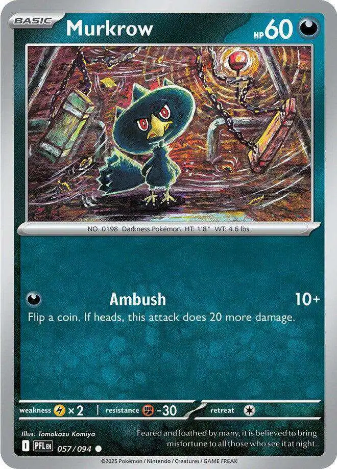 Pokemon Trading Card Game Phantasmal Flames Common Murkrow #57