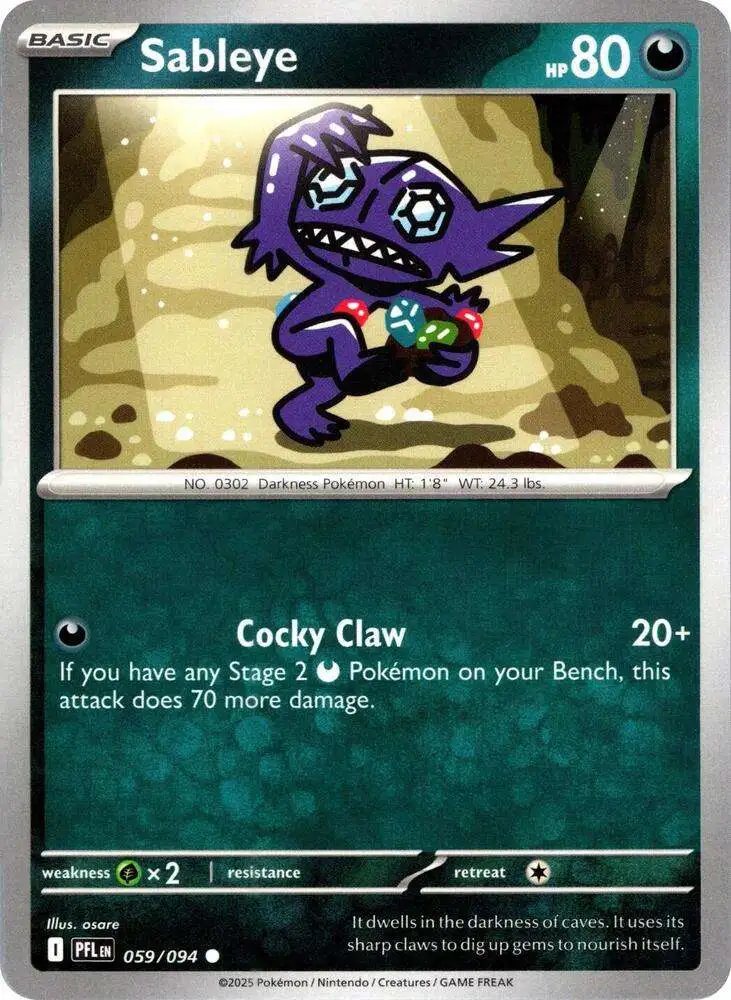 Pokemon Trading Card Game Phantasmal Flames Common Sableye #59