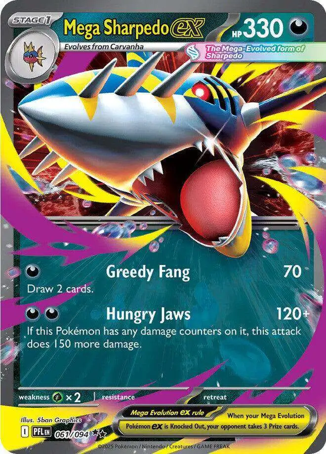 Pokemon Trading Card Game Phantasmal Flames Double Rare Mega Sharpedo ex #61