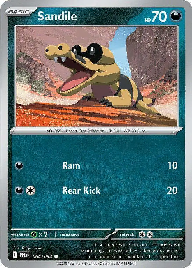 Pokemon Trading Card Game Phantasmal Flames Common Sandile #64