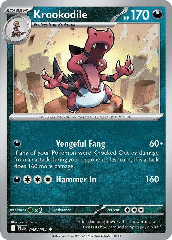 Pokemon Trading Card Game Phantasmal Flames Single Card Uncommon Krookodile 66 - ToyWiz Pokemon Trading Card Game Phantasmal Flames Single Card Uncommon Krookodile 66 - ToyWiz