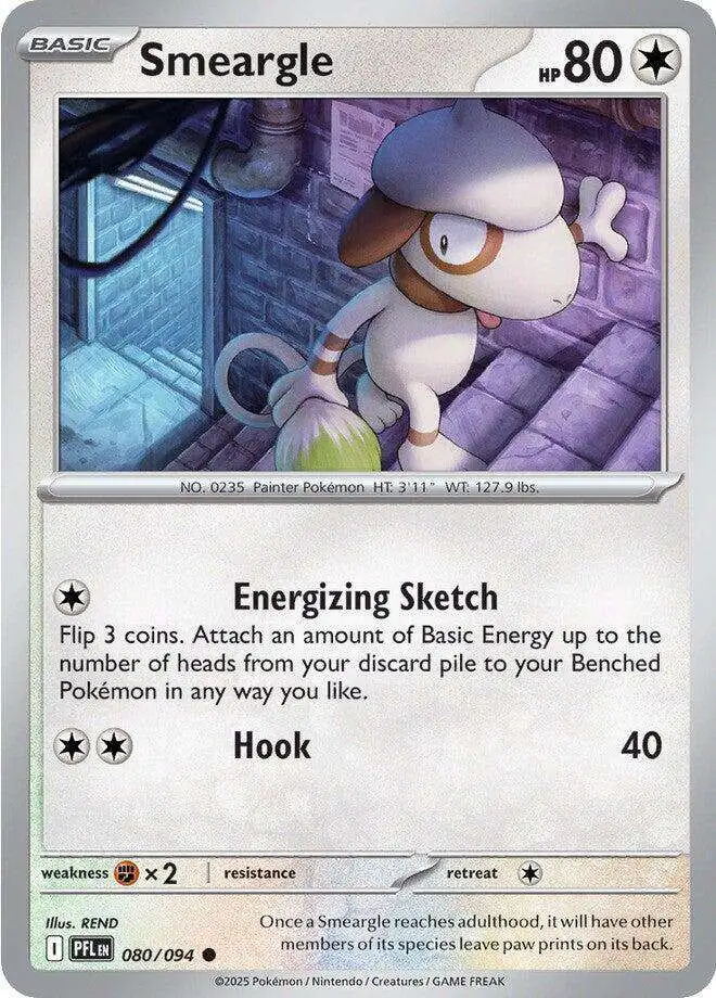 Pokemon Trading Card Game Phantasmal Flames Single Card Common Smeargle 80  - ToyWiz