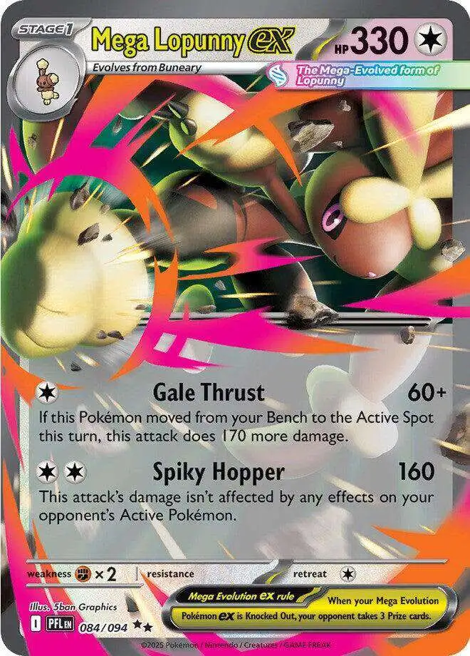 Pokemon Trading Card Game Phantasmal Flames Double Rare Mega Lopunny ex #84