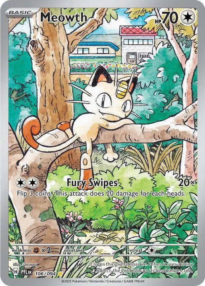 Pokemon Trading Card Game Phantasmal Flames Illustration Rare Meowth #106