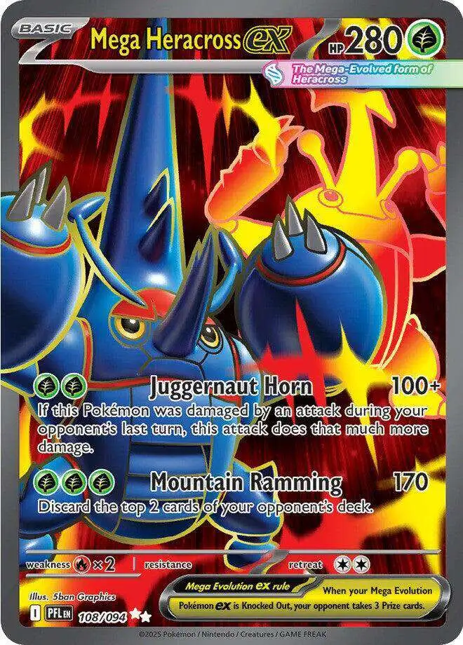 Pokemon Trading Card Game Phantasmal Flames Ultra Rare Mega Heracross ex #108