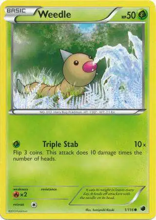 Pokemon Trading Card Game Black & White Plasma Freeze Common Weedle #1 [Lightly Played]
