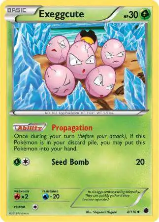 Pokemon Trading Card Game Black & White Plasma Freeze Uncommon Exeggcute #4 [Lightly Played]