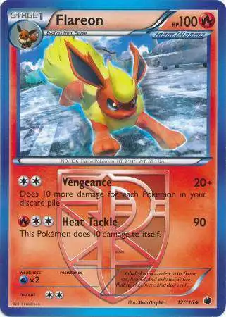 Pokemon Trading Card Game Black & White Plasma Freeze Uncommon Flareon #12 [Moderately Played]