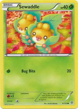 Pokemon Trading Card Game Black & White Plasma Storm Reverse Holo Sewaddle #8