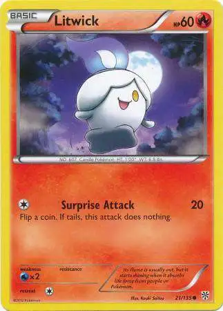 Pokemon Trading Card Game Black & White Plasma Storm Reverse Holo Litwick #21 [Lightly Played]
