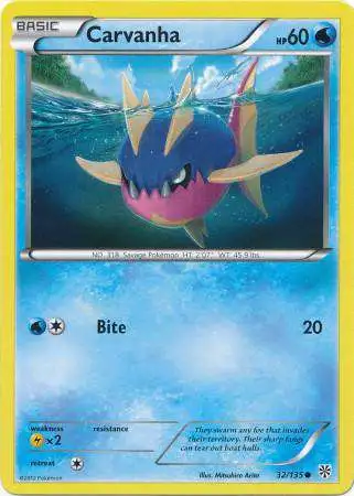 Pokemon Trading Card Game Black & White Plasma Storm Common Carvanha #32 [Lightly Played]