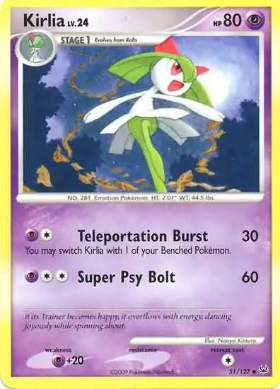 Pokemon Platinum Uncommon Kirlia #51 [Moderately Played]