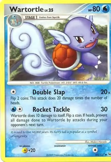 Pokemon Platinum Uncommon Wartortle #65 [Lightly Played]