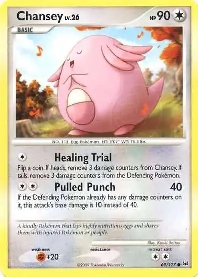 Pokemon Platinum Common Chansey #69 [Moderately Played]